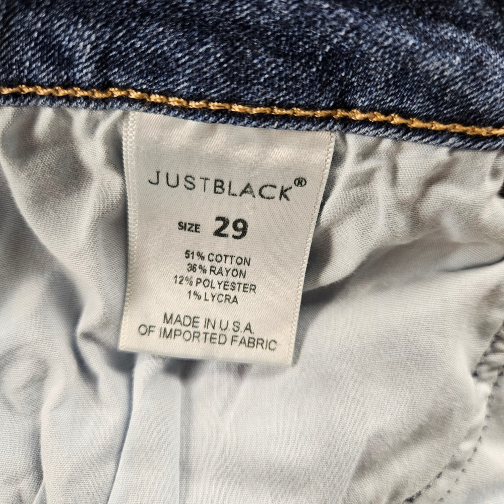 Just Black Denim Front Seam Skinny Jeans Medium Wash Made in USA Size 29 - Picture 6 of 7